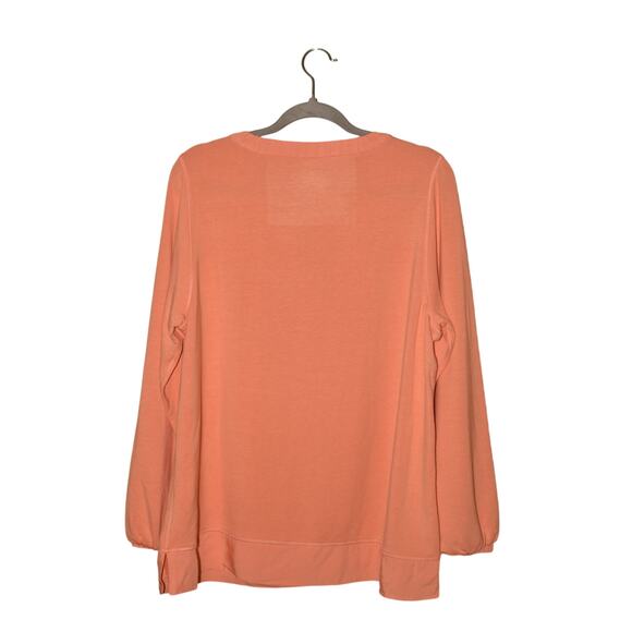 SOFT SURROUNDINGS $89 Rue Cler Long Sleeve Pullover Peach Large - Picture 2 of 3